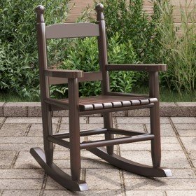 Mecedora para niños madera maciza de álamo marrón