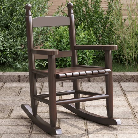 Mecedora para niños madera maciza de álamo marrón