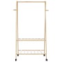 Perchero con estantes y ruedas 96x45,5x155,5 cm bambú en Organizadores de vestidores y perchas de barra | Comprar online en Foro