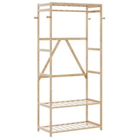 Perchero con estantes bambú 80x40x175 cm en Organizadores de vestidores y perchas de barra | Comprar online en Foro24