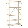 Perchero con estantes y ruedas 110x40x180 cm bambú