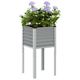 Jardinera de acero gris 45x45x88 cm en Maceteros y jardineras | Comprar online en Foro24