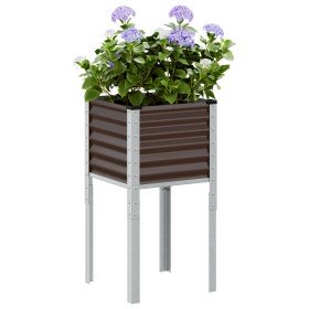 Jardinera de acero marrón 45x45x88 cm en Maceteros y jardineras | Comprar online en Foro24