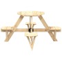 Mesa de picnic para 4 niños agujero para sombrilla madera abeto