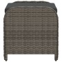 Taburete de jardín con cojín ratán sintético gris 58x46x46 cm