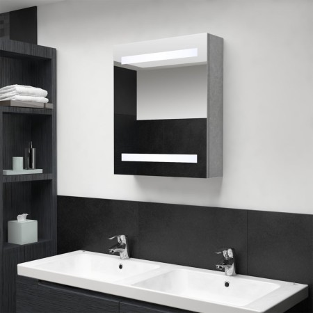 Bathroom cabinet with LED mirror concrete gray 50x14x60 cm by vidaXL, bathroom vanities - Ref: Foro24-326479, Price: 116,44 €...