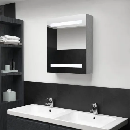 Bathroom cabinet with LED mirror concrete gray 50x14x60 cm by vidaXL, bathroom vanities - Ref: Foro24-326479, Price: 114,26 €...