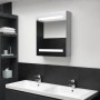 Armario de baño con espejo LED gris hormigón 50x14x60 cm de vidaXL, Tocadores de baño - Ref: Foro24-326479, Precio: 116,34 €