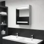 Armario de baño con espejo LED gris hormigón 50x14x60 cm de vidaXL, Tocadores de baño - Ref: Foro24-326479, Precio: 114,26 €,...