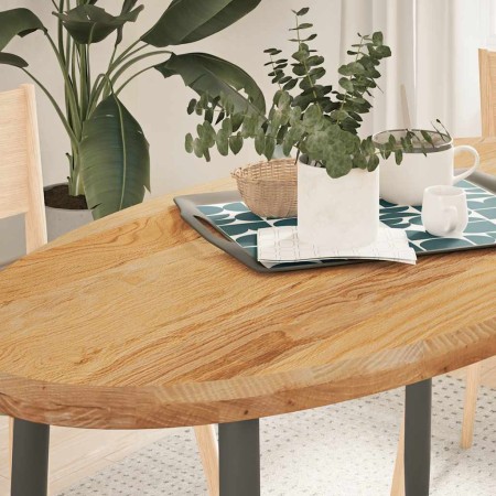 Tablero de mesa ovalado madera maciza de roble 120x60x4 cm en Tableros para mesas | Comprar online en Foro24
