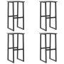 Taburetes de bar 4 unidades acero negro 38x38x80 cm en Sillas de jardín | Comprar online en Foro24