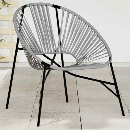 Silla de jardín con forma de huevo ratán sintético negro y gris en Sillas de jardín | Comprar online en Foro24