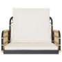 Silla columpio con cojines ratán sintético y acero 63x58x39 cm