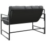 Banco de jardín con cojín acero antracita 113 cm