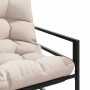 Banco de jardín con cojín acero taupe 113 cm