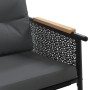 Juego de muebles de jardín con cojines 4 piezas acero negro