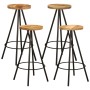 Set de mesa y taburetes de bar 5 piezas madera maciza de mango