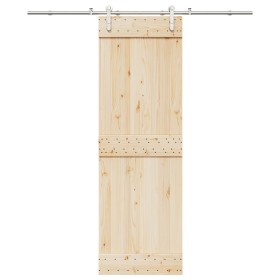 Kit de herrajes para puerta corredera 200 cm acero plateado