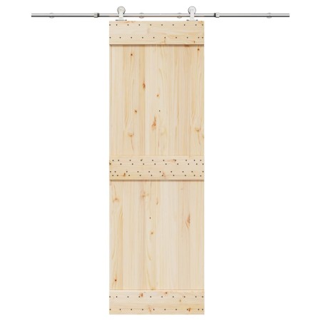 Kit de herrajes para puerta corredera 183 cm acero plateado