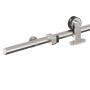 Kit de herrajes para puerta corredera 183 cm acero plateado