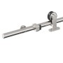 Kit de herrajes para puerta corredera 200 cm acero plateado