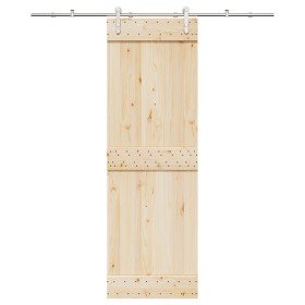 Kit de herrajes para puerta corredera 183 cm acero plateado