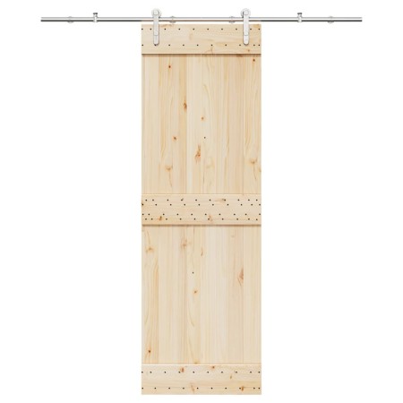 Kit de herrajes para puerta corredera 183 cm acero plateado