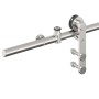 Kit de herrajes para puerta corredera 200 cm acero plateado