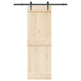 Kit de herrajes para puertas correderas acero negro 152,5 cm