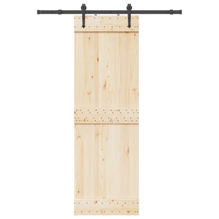 Kit de herrajes para puertas correderas acero negro 152,5 cm