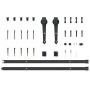 Kit de herrajes para puertas correderas acero negro 213,5 cm