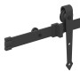 Kit de herrajes para puertas correderas acero negro 213,5 cm