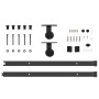 Kit de herrajes para puertas correderas acero negro 152,5 cm