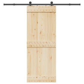 Kit de herrajes para puertas correderas acero negro 213,5 cm