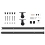 Kit de herrajes para puertas correderas acero negro 213,5 cm