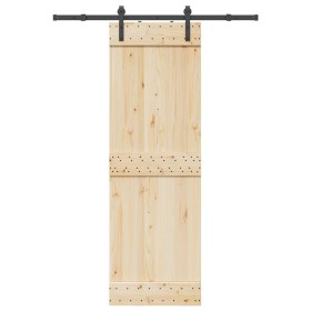 Kit de herrajes para puertas correderas acero negro 152,5 cm