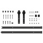 Kit de herrajes para puertas correderas acero negro 152,5 cm