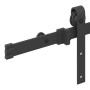 Kit de herrajes para puertas correderas acero negro 152,5 cm