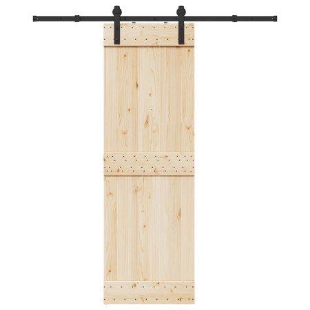 Kit de herrajes para puertas correderas acero negro 183 cm