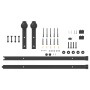 Kit de herrajes para puertas correderas acero negro 183 cm
