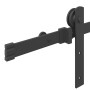 Kit de herrajes para puertas correderas acero negro 183 cm