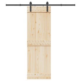 Kit de herrajes para puertas correderas acero negro 200 cm