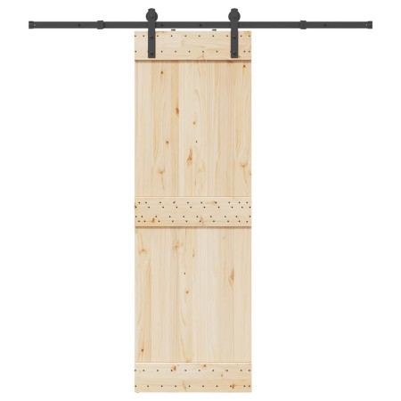 Kit de herrajes para puertas correderas acero negro 200 cm en Artículos para puertas | Comprar online en Foro24