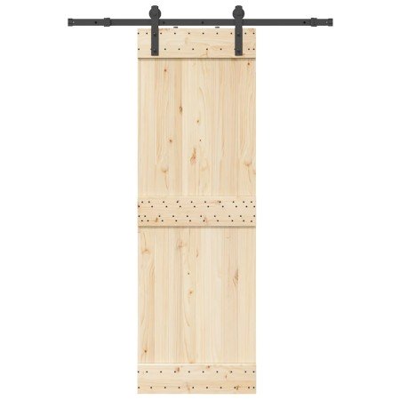 Kit de herrajes para puertas correderas acero negro 152 cm
