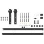 Kit de herrajes para puertas correderas acero negro 152 cm