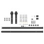 Kit de herrajes para puertas correderas acero negro 213,5 cm