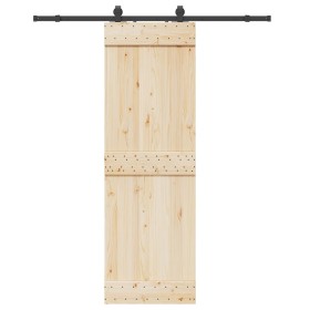 Kit de herrajes para puertas correderas acero negro 183 cm