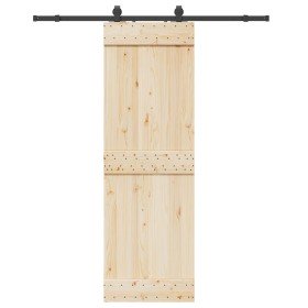 Kit de herrajes para puertas correderas acero negro 183 cm