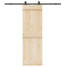 Kit de herrajes para puertas correderas acero negro 200 cm