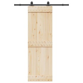 Kit de herrajes para puertas correderas acero negro 152,5 cm